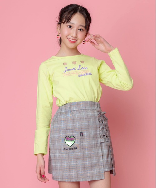 JENNI love（ジェニィラブ）の「デオドラントトリプルハートロンＴ（Tシャツ/カットソー・キッズ・オフホワイト/イエロー/ラベンダー・130cm/140cm/150cm/160cm）」の3枚目の写真