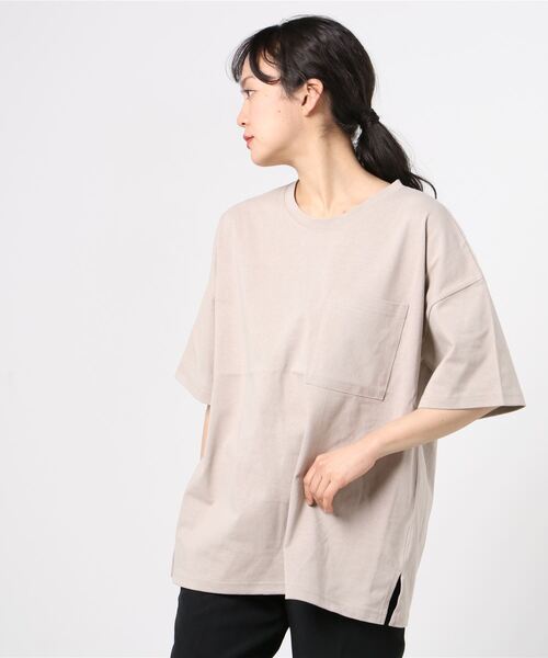 RIKKA FEMME(リッカファム)の「【ムラサキスポーツ別注】RIKKA FEMME/リッカファム ルーズシルエット Tシャツ R21SS201(Tシャツ/カットソー・レディース・ベージュ/ブラウン/ホワイト・FREE)」の3枚目の写真