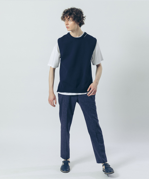 ABAHOUSE(アバハウス)の「ハイストレッチ PE天竺 ニットベスト(ニット/セーター・メンズ・ネイビー/グレイッシュベージュ/カーキ・48/46)」の4枚目の写真