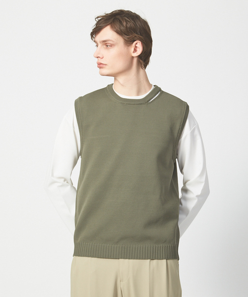 ABAHOUSE(アバハウス)の「ハイストレッチ PE天竺 ニットベスト(ニット/セーター・メンズ・ネイビー/グレイッシュベージュ/カーキ・48/46)」の20枚目の写真