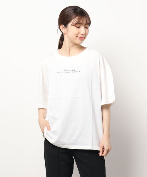 Bou Jeloud（ブージュルード）の「メッセージTシャツ（Tシャツ/カットソー・レディース・ベージュ/グリーン/パープル/ブラック/ホワイト・FREE）」の12枚目の写真