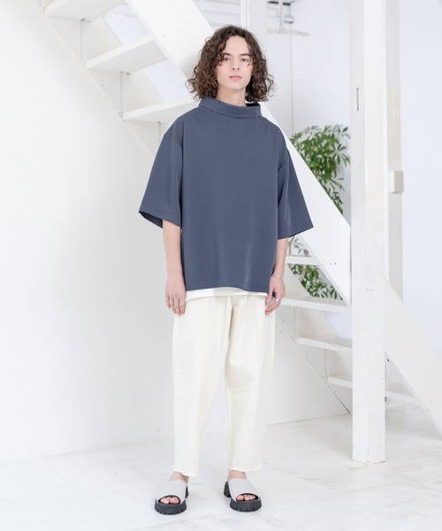 CASPER JOHN（キャスパージョン）の「Cut-off Tapered Denim Pants/カットオフテーパードデニムパンツ（デニムパンツ・メンズ・ホワイト/ライトグレー/サックスブルー・SMALL/MEDIUM/LARGE）」の4枚目の写真