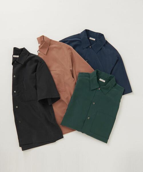 BEAUTY&YOUTH UNITED ARROWS（ビューティーアンドユースユナイテッドアローズ）の「BY ポプリン キャンプカラー ビッグ シルエット シャツ（シャツ/ブラウス・メンズ・ブラック/ダークグリーン/オレンジ/ロイヤルブルー・S/M/L/XL）」の10枚目の写真