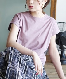 【汗が染みない シンプルTシャツ】 汗しみない Tシャツ［フレンチスリーブ］ 汗染み防止