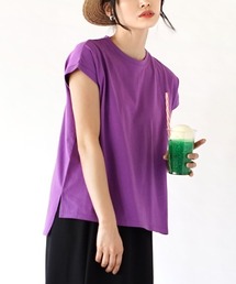 【汗が染みない シンプルTシャツ】 汗しみない Tシャツ［フレンチスリーブ］ 汗染み防止