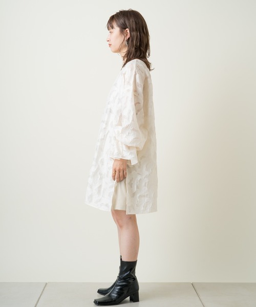 Kastane（カスタネ）の「シアージャガードレースチュニック（シャツ/ブラウス・レディース・ブラック/オフホワイト・FREE）」の8枚目の写真