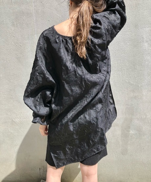 Kastane（カスタネ）の「シアージャガードレースチュニック（シャツ/ブラウス・レディース・ブラック/オフホワイト・FREE）」の18枚目の写真