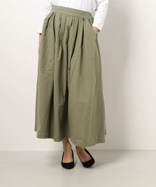 Samansa Mos2（サマンサ モスモス）の「タックフレアスカート（スカート・レディース・ベージュ/チャコール/キナリ/カーキ・ﾌﾘ-）」の8枚目の写真