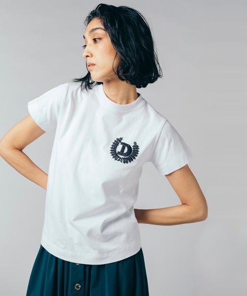 DOUBLE STANDARD CLOTHING(ダブルスタンダードクロージング)の「1/32綿天竺 Tシャツ(Tシャツ/カットソー・レディース・ブラック/オフホワイト・FREE)」の2枚目の写真
