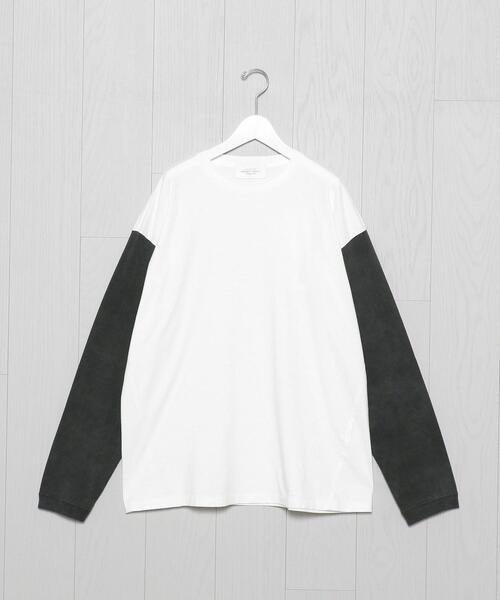 UNUSED（アンユーズド）の「＜UNUSED＞BICOLOR LONG SLEEVE T-SHIRT/Tシャツ.（Tシャツ/カットソー・メンズ・イエロー/ホワイト/ブラック・3/2）」の2枚目の写真