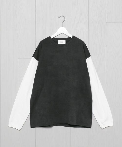 UNUSED（アンユーズド）の「＜UNUSED＞BICOLOR LONG SLEEVE T-SHIRT/Tシャツ.（Tシャツ/カットソー・メンズ・イエロー/ホワイト/ブラック・3/2）」の3枚目の写真