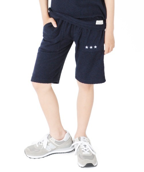 GLAZOS（グラソス）の「パイル・刺繍入りハーフパンツ（その他パンツ・キッズ・チャコールグレー/グレー/ネイビー・150cm/140cm/170cm/130cm/160cm）」の3枚目の写真