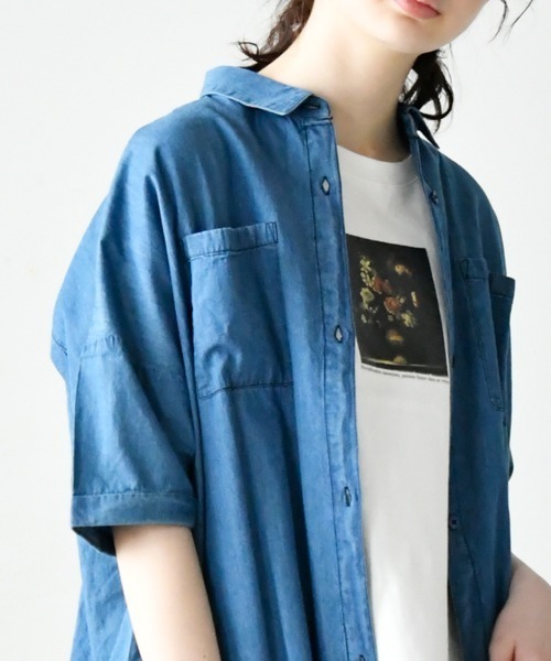 LUPILIEN(ルピリアン)の「ライトデニムコクーンシャツチュニック(シャツ/ブラウス・レディース・インディゴブルー/ブルー・FREE)」の4枚目の写真