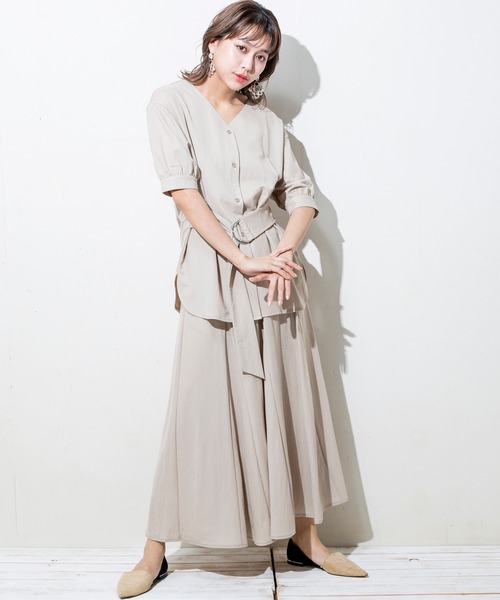 MILLION CARATS（ミリオンカラッツ）の「【接触冷感・UVカット】夏を快適に過ごすための機能素材！裾に向けてボリュームのあるマーメイドラインがスタイルアップして見せてくれるフレアースカート（スカート・レディース・ブラック/ベージュ/ミント・FREE）」の8枚目の写真