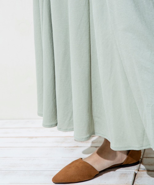 MILLION CARATS（ミリオンカラッツ）の「【接触冷感・UVカット】夏を快適に過ごすための機能素材！裾に向けてボリュームのあるマーメイドラインがスタイルアップして見せてくれるフレアースカート（スカート・レディース・ブラック/ベージュ/ミント・FREE）」の18枚目の写真