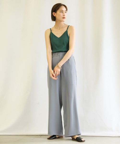 select MOCA（セレクトモカ）の「2021 SS バックラウンドリブキャミソール（キャミソール・レディース・ホワイト/ブラック/ベージュ/サックスブルー/モスグリーン・FREE）」の6枚目の写真