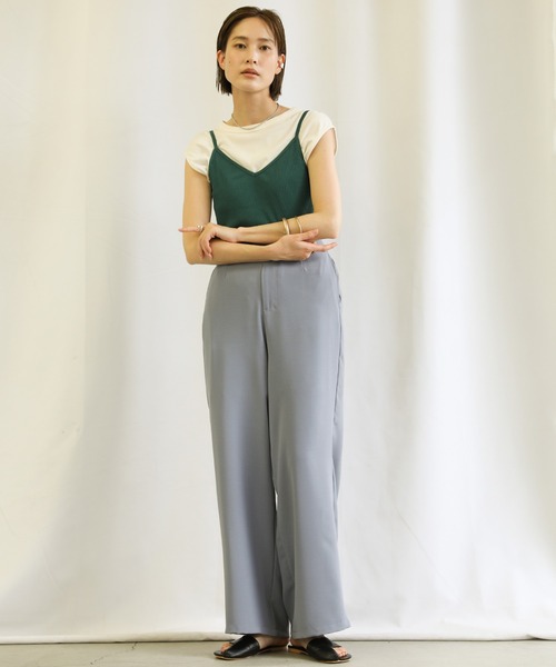 select MOCA（セレクトモカ）の「2021 SS バックラウンドリブキャミソール（キャミソール・レディース・ホワイト/ブラック/ベージュ/サックスブルー/モスグリーン・FREE）」の13枚目の写真