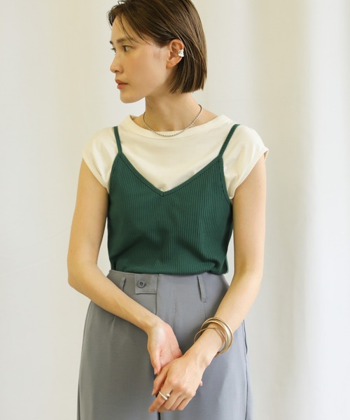 select MOCA（セレクトモカ）の「2021 SS バックラウンドリブキャミソール（キャミソール・レディース・ホワイト/ブラック/ベージュ/サックスブルー/モスグリーン・FREE）」の14枚目の写真