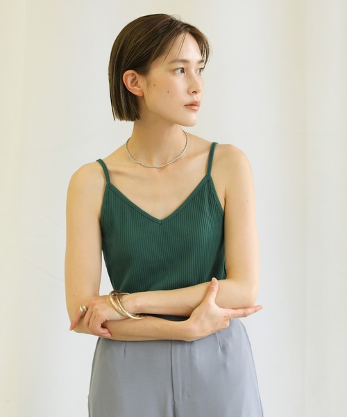 select MOCA（セレクトモカ）の「2021 SS バックラウンドリブキャミソール（キャミソール・レディース・ホワイト/ブラック/ベージュ/サックスブルー/モスグリーン・FREE）」の12枚目の写真