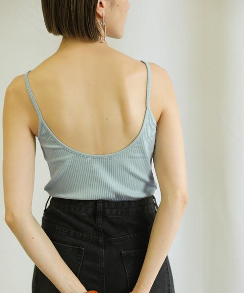 select MOCA（セレクトモカ）の「2021 SS バックラウンドリブキャミソール（キャミソール・レディース・ホワイト/ブラック/ベージュ/サックスブルー/モスグリーン・FREE）」の19枚目の写真