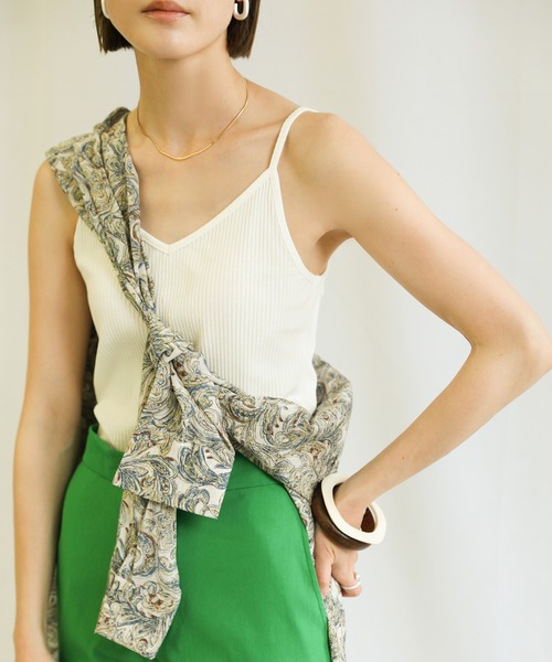 select MOCA（セレクトモカ）の「2021 SS バックラウンドリブキャミソール（キャミソール・レディース・ホワイト/ブラック/ベージュ/サックスブルー/モスグリーン・FREE）」の21枚目の写真