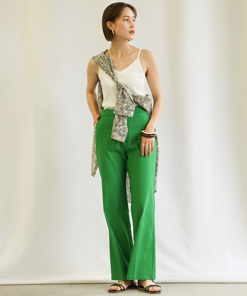 select MOCA（セレクトモカ）の「2021 SS バックラウンドリブキャミソール（キャミソール・レディース・ホワイト/ブラック/ベージュ/サックスブルー/モスグリーン・FREE）」の8枚目の写真