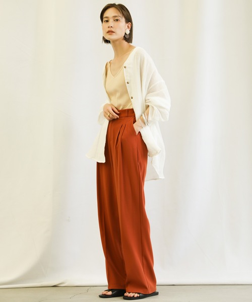 select MOCA（セレクトモカ）の「2021 SS バックラウンドリブキャミソール（キャミソール・レディース・ホワイト/ブラック/ベージュ/サックスブルー/モスグリーン・FREE）」の10枚目の写真