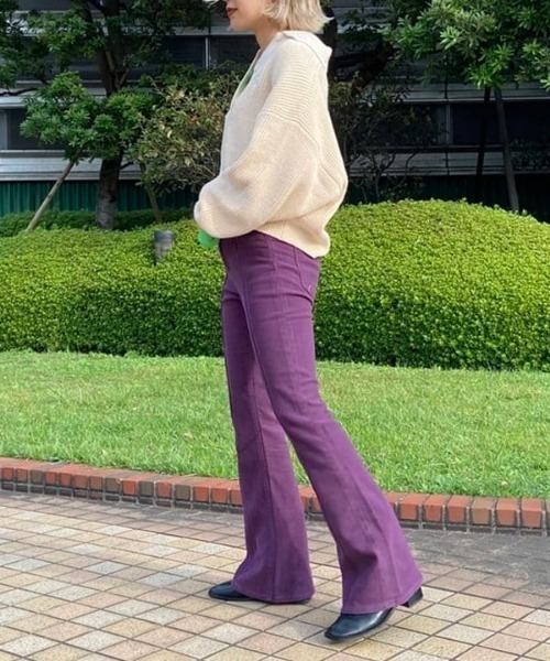 Ray BEAMS（レイビームス）の「RED CARD TOKYO × Ray BEAMS / 別注 Grape Brushed デニムパンツ（デニムパンツ・レディース・パープル/ネイビー・23/24/25/26/22）」の14枚目の写真