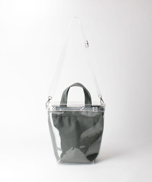 BEAUTY&YOUTH UNITED ARROWS(ビューティーアンドユースユナイテッドアローズ)の「BY キャンバス PVCカバーロゴトートバッグ-3WAY- ◆(ショルダーバッグ・レディース・ナチュラル/ダークグリーン・FREE)」の4枚目の写真