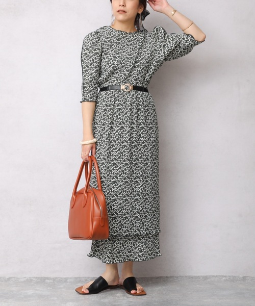 ap retro（アプレトロ）の「クリンクル加工ティアードナロースカート（スカート・レディース・ブラック/グリーン/アイボリー・FREE）」の8枚目の写真