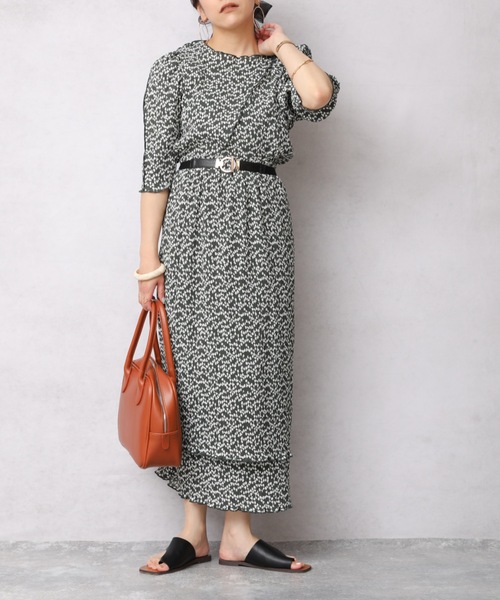 ap retro（アプレトロ）の「クリンクル加工ティアードナロースカート（スカート・レディース・ブラック/グリーン/アイボリー・FREE）」の20枚目の写真