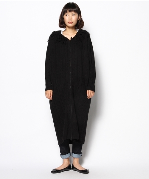 mystic（ミスティック）の「フリンジパーカーロングZIPカーデ（カーディガン/ボレロ・レディース・オフホワイト/チャコールグレー/ブラック/レンガ・ﾌﾘ-）」の13枚目の写真