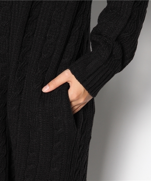 mystic（ミスティック）の「フリンジパーカーロングZIPカーデ（カーディガン/ボレロ・レディース・オフホワイト/チャコールグレー/ブラック/レンガ・ﾌﾘ-）」の11枚目の写真