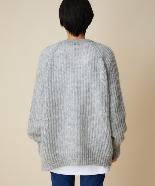 MADEMOISELLE ROPE'（マドモアゼル ロペ）の「KIDモヘアVネックニットカーディガン（カーディガン/ボレロ・レディース・グレー/パープル・38）」の8枚目の写真