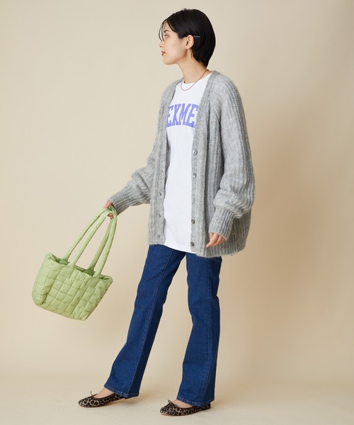 MADEMOISELLE ROPE'（マドモアゼル ロペ）の「KIDモヘアVネックニットカーディガン（カーディガン/ボレロ・レディース・グレー/パープル・38）」の12枚目の写真