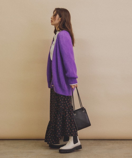 MADEMOISELLE ROPE'（マドモアゼル ロペ）の「KIDモヘアVネックニットカーディガン（カーディガン/ボレロ・レディース・グレー/パープル・38）」の19枚目の写真