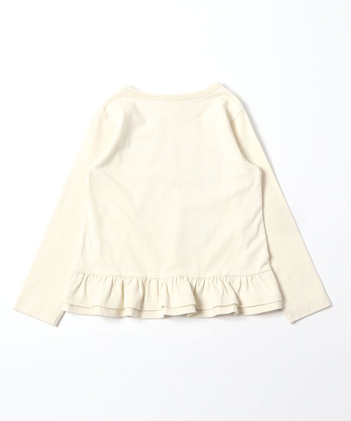 KP（ケーピー）の「【TioTio抗ウィルス加工】リボンアップリケとロゴプリントの天竺長袖Tシャツ(100-130cm)（Tシャツ/カットソー・キッズ・オフホワイト/ラベンダー・110cm/120cm/130cm/100cm）」の5枚目の写真
