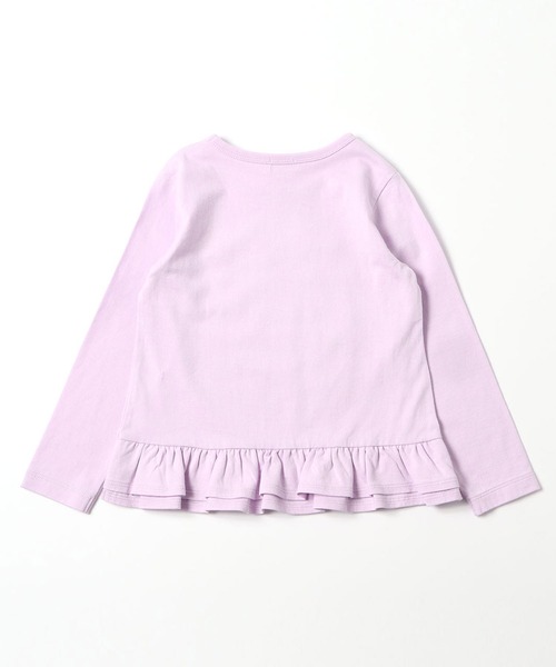 KP（ケーピー）の「【TioTio抗ウィルス加工】リボンアップリケとロゴプリントの天竺長袖Tシャツ(100-130cm)（Tシャツ/カットソー・キッズ・オフホワイト/ラベンダー・110cm/120cm/130cm/100cm）」の7枚目の写真