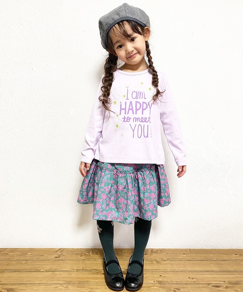 KP（ケーピー）の「【TioTio抗ウィルス加工】リボンアップリケとロゴプリントの天竺長袖Tシャツ(100-130cm)（Tシャツ/カットソー・キッズ・オフホワイト/ラベンダー・110cm/120cm/130cm/100cm）」の11枚目の写真