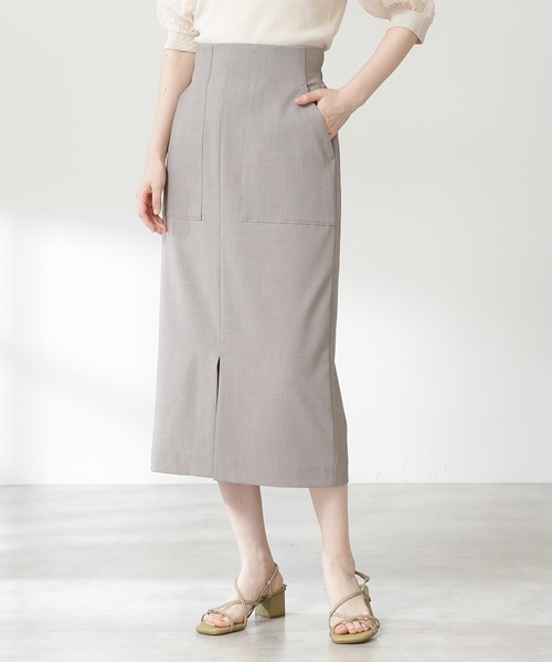 N.（N. Natural Beauty Basic）（エヌエヌナチュラルビューティーベーシック）の「【追加生産】【S Size Line】◆フロントポケットタイトスカート（スカート・レディース・グレー/ダークブラウン/ピンク/グリーン・SMALL/MEDIUM）」の5枚目の写真