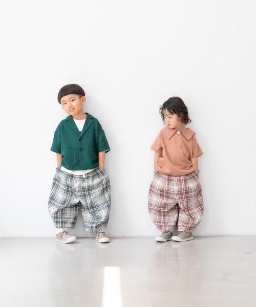 LOWRYS FARM（ローリーズファーム）の「チェックワイドパンツ　956081（その他パンツ・キッズ・オレンジ/グリーン・110cm/120cm/130cm）」の4枚目の写真