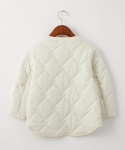 green label relaxing(グリーンレーベルリラクシング)の「TJ キルト カンフーボタン ブルゾン XS110-S120cm -ウォッシャブル-(ブルゾン・キッズ・オフホワイト/ライム・100cm/120cm)」の4枚目の写真
