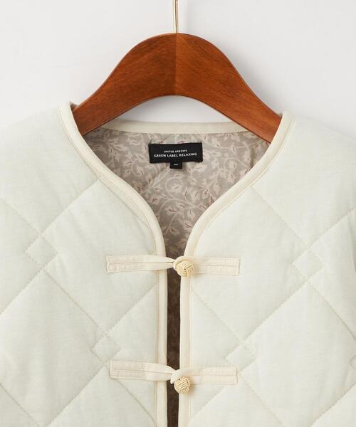 green label relaxing(グリーンレーベルリラクシング)の「TJ キルト カンフーボタン ブルゾン XS110-S120cm -ウォッシャブル-(ブルゾン・キッズ・オフホワイト/ライム・100cm/120cm)」の7枚目の写真