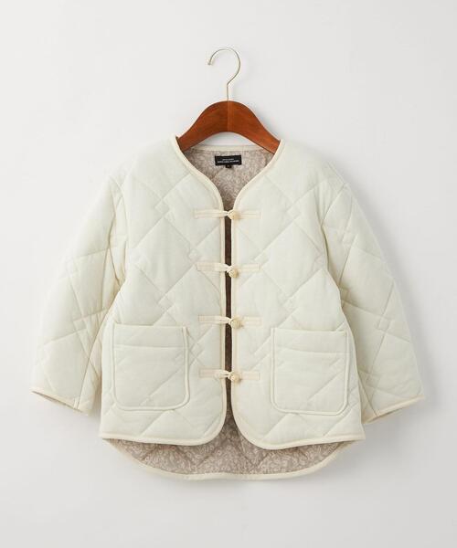 green label relaxing(グリーンレーベルリラクシング)の「TJ キルト カンフーボタン ブルゾン XS110-S120cm -ウォッシャブル-(ブルゾン・キッズ・オフホワイト/ライム・100cm/120cm)」の11枚目の写真