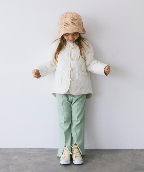 green label relaxing(グリーンレーベルリラクシング)の「TJ キルト カンフーボタン ブルゾン XS110-S120cm -ウォッシャブル-(ブルゾン・キッズ・オフホワイト/ライム・100cm/120cm)」の12枚目の写真