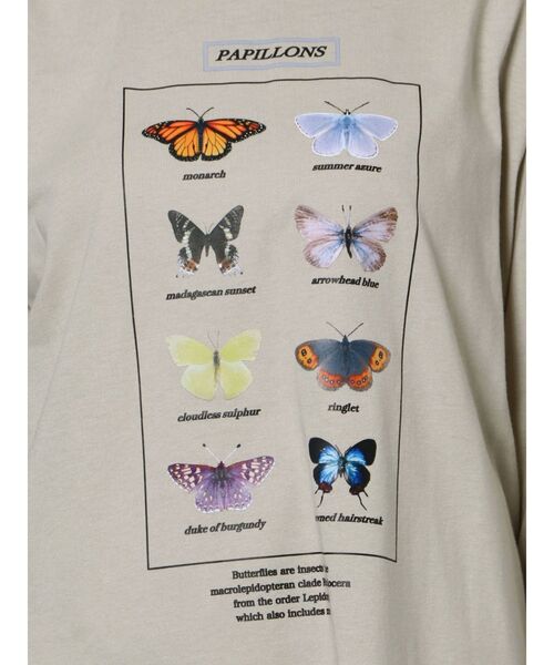 merry jenny（メリージェニー）の「PAPILLONS long Tee（Tシャツ/カットソー・レディース・オフホワイト/ベージュ/カーキ・FREE）」の5枚目の写真