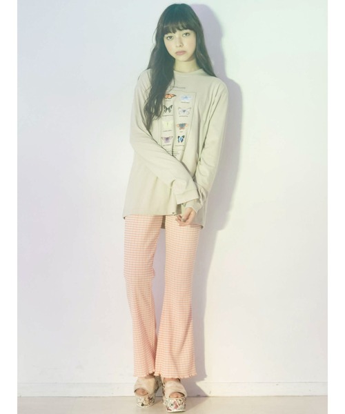 merry jenny（メリージェニー）の「PAPILLONS long Tee（Tシャツ/カットソー・レディース・オフホワイト/ベージュ/カーキ・FREE）」の14枚目の写真