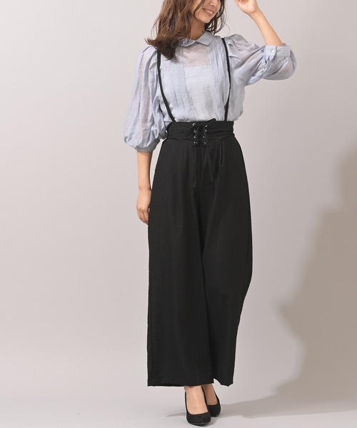 パンツサス付きレースアップワイドパンツ その他パンツ Rps アールピーエス のファッション