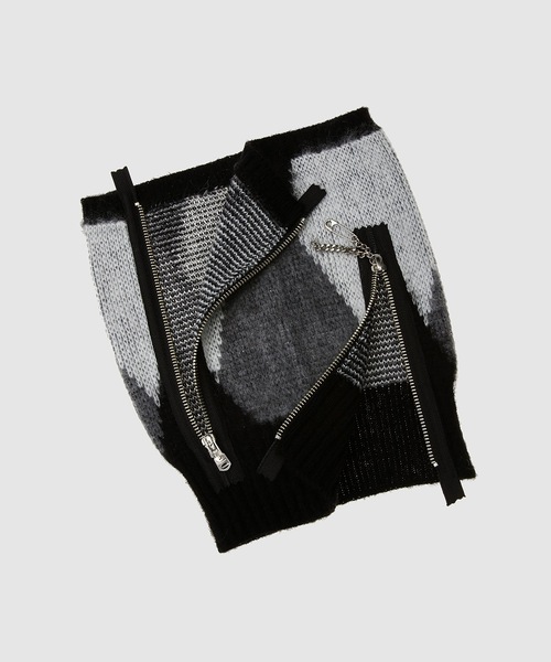 TAKAHIROMIYASHITATheSoloIst.(タカヒロミヤシタザソロイスト)の「argyle neck warmer.(ネックウォーマー/スヌード・メンズ・ブラック系その他・ONESIZE)」の2枚目の写真