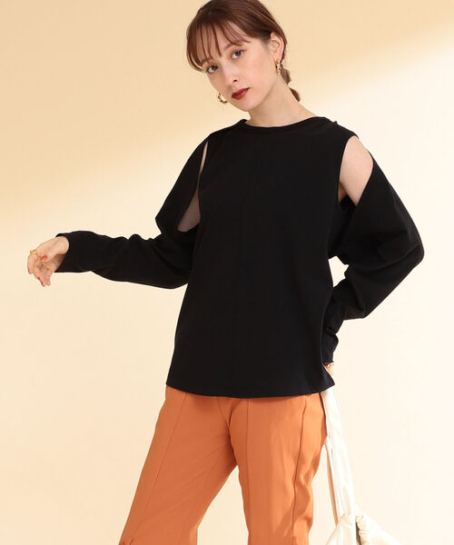 Ray BEAMS（レイビームス）の「Ray BEAMS / レイヤードスリーブ ロングスリーブ Tシャツ（Tシャツ/カットソー・レディース・ブラック/ホワイト/ブルー系その他2・ONE SIZE）」の11枚目の写真